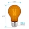 Luxrite A19 LED Edison Orange Light Bulb 4.5W 60W Equivalent Clear Glass E26 Base LR21726-1PK - alternate 4